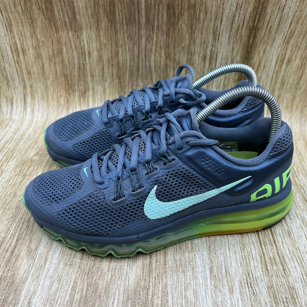 Nike Air Max 2013 Women's Size 8 Armory Slate Volt Running‎ Shoes 555363-437